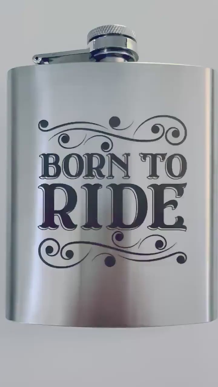 Camper Flachmann | personalisiertes Geschenk Camping | Edelstahl Flasche | Lasergravur | Name, Text & WoMo nach Wunsch einsetzbar