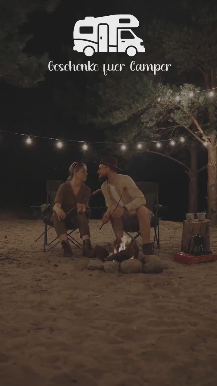 Personalisiertes Frühstücksbrettchen für Camper | Lasergravur | Buchenholz | Geschenkidee Camping mit Namen