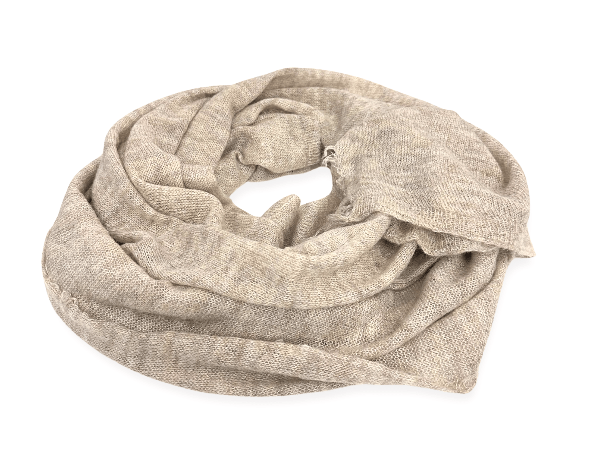 Schal gestrickt | Mohair & Cashmere | beige | 230 x 100 cm - Roo's Gift Shop