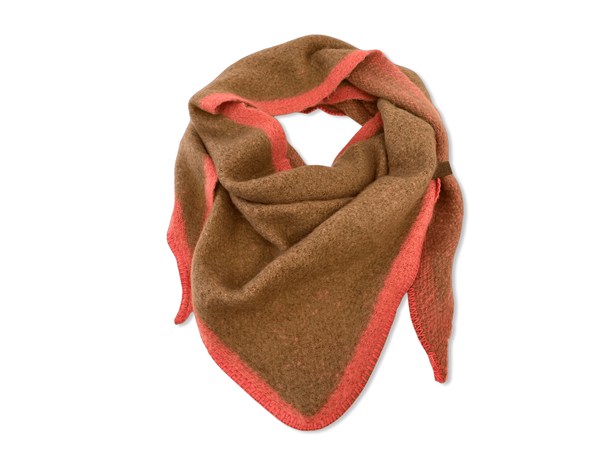 Schal | Dreieckstuch fuchsia & braun | 200 x 90cm - Roo's Gift Shop