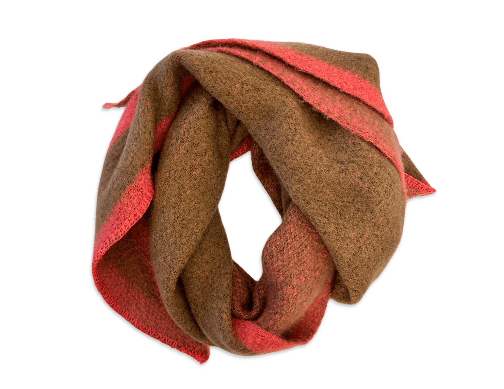 Schal | Dreieckstuch fuchsia & braun | 200 x 90cm - Roo's Gift Shop