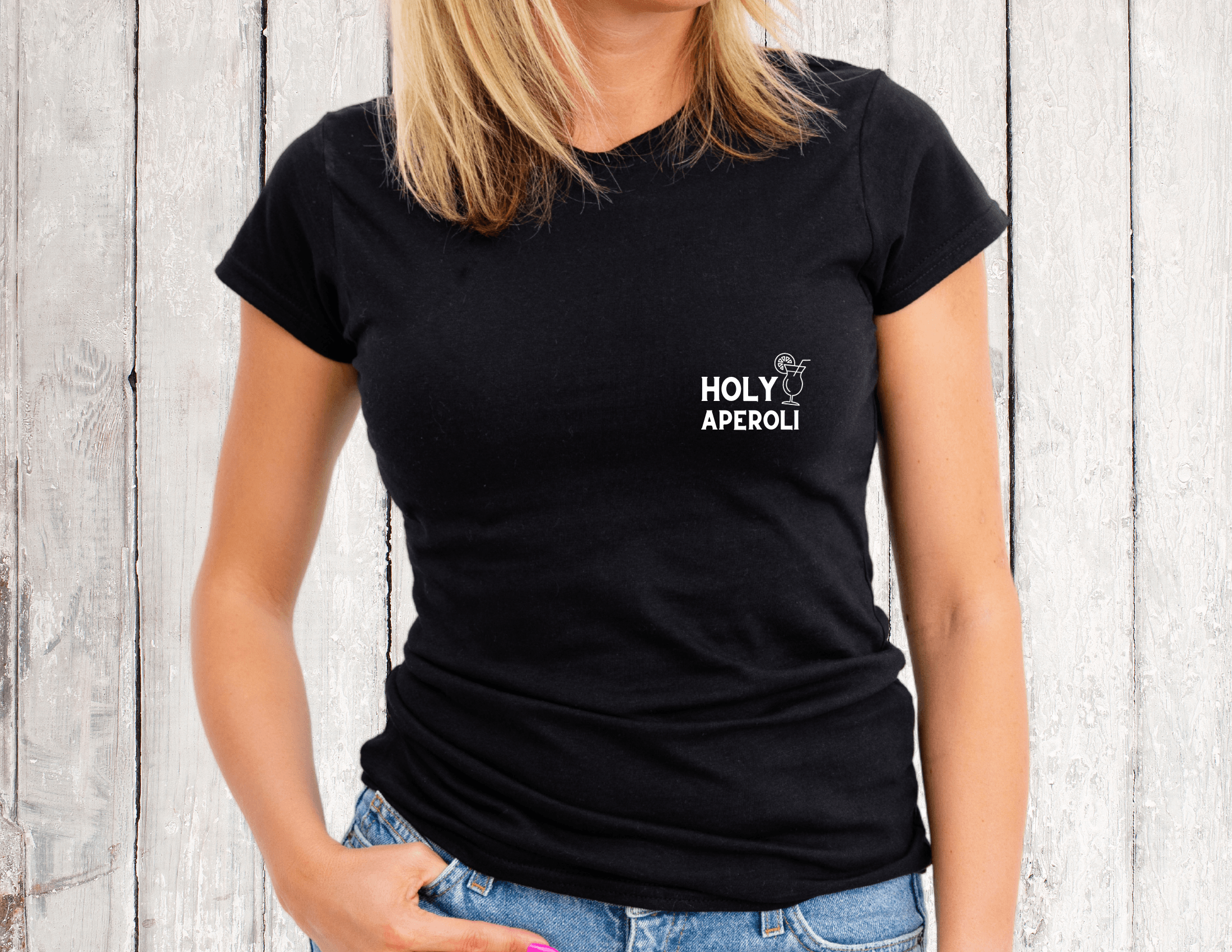 T-Shirt | Holy Aperoli | weiß, schwarz - Roo's Gift Shop