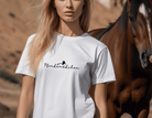 T-Shirt | Pferdemädchen | weiß, schwarz - Roo's Gift Shop