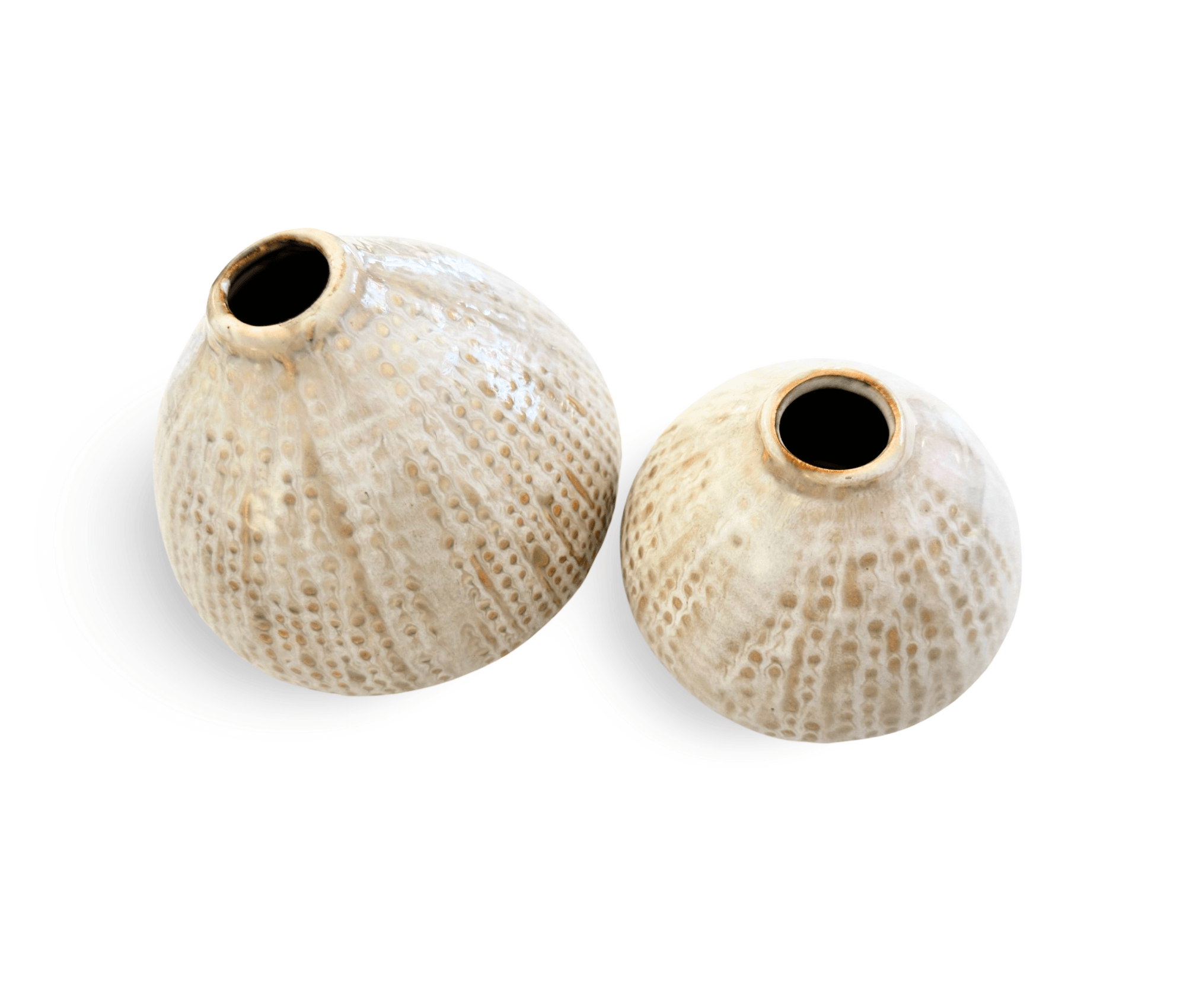 Vase Boho | Steingut lasiert beige | zwei Größen | natur - Roo's Gift Shop