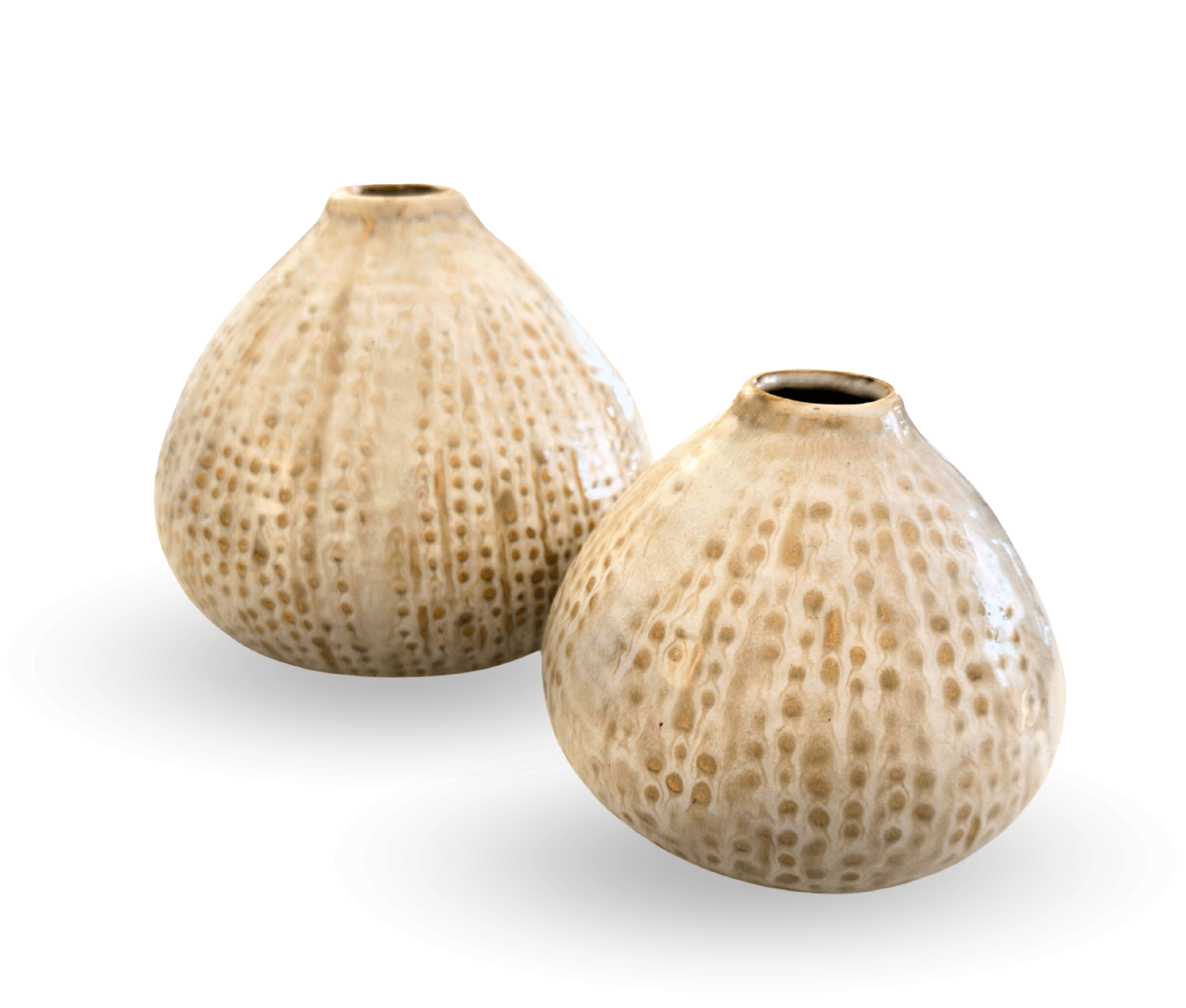 Vase Boho | Steingut lasiert beige | zwei Größen | natur - Roo's Gift Shop