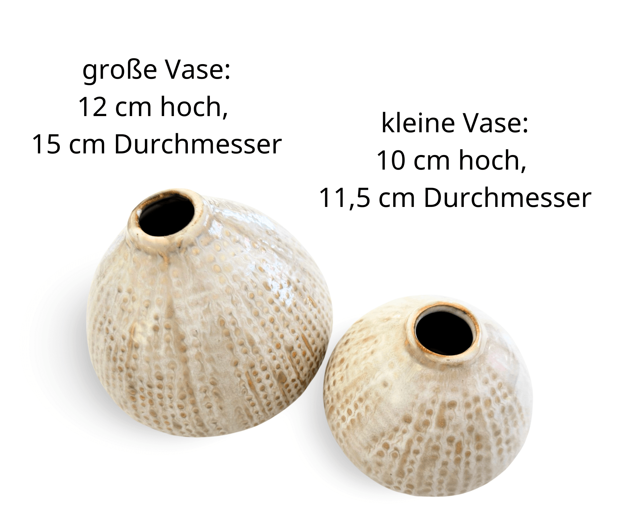 Vase Boho | Steingut lasiert beige | zwei Größen | natur - Roo's Gift Shop