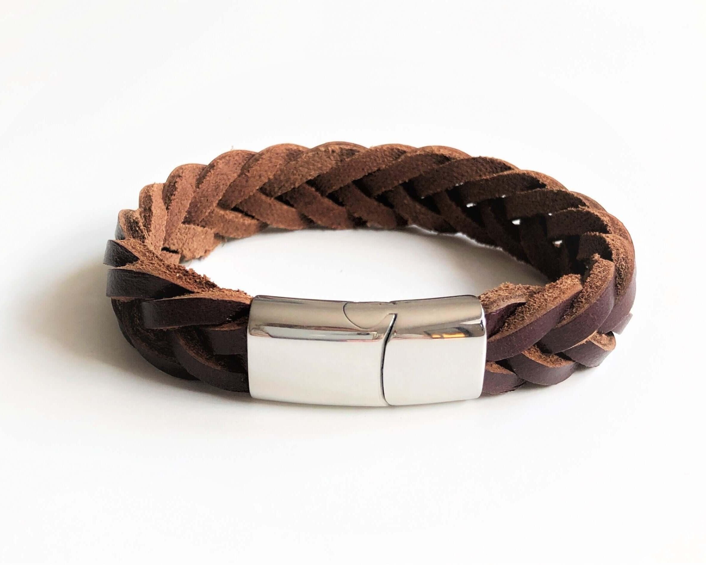 Armband | geflochtenes Lederarmband | braun - Roo's Gift Shop