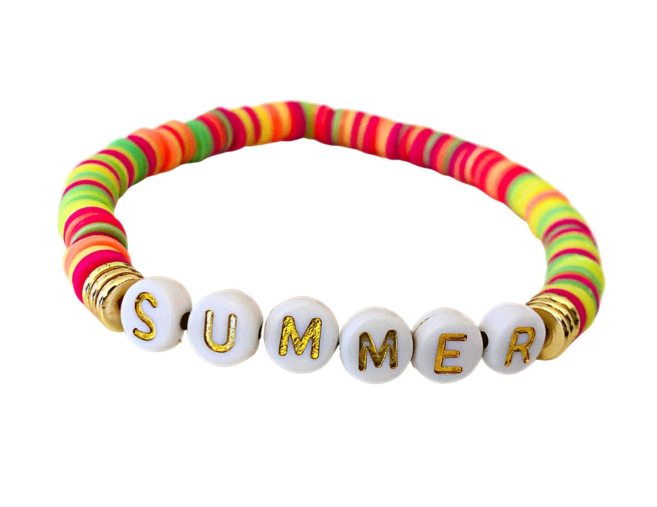 Armband | Katsuki neon Farben | Buchstabenperlen - Roo's Gift Shop