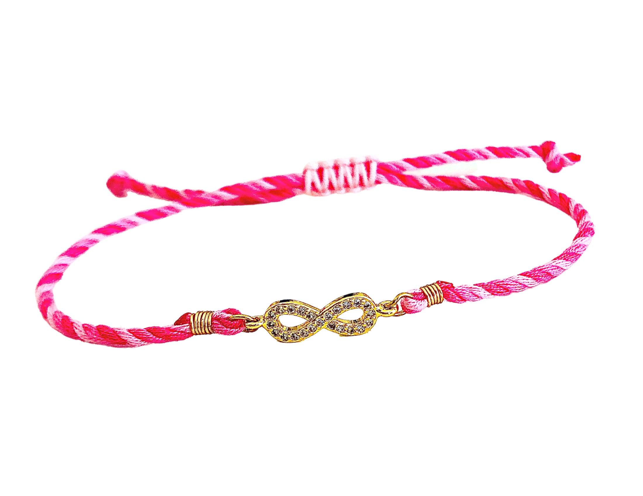 Armband | pinkes Bändchen | Infinity Zirkonia - Roo's Gift Shop