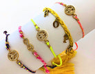 Armband PEACE | neon gelb | Zirkonia Peacezeichen - Roo's Gift Shop