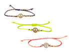 Armband PEACE | neon gelb | Zirkonia Peacezeichen - Roo's Gift Shop