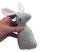 Baby Rassel | kleiner grauer Hase | Geschenk Geburt - Roo's Gift Shop