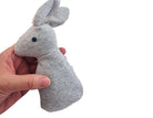 Baby Rassel | kleiner grauer Hase | Geschenk Geburt - Roo's Gift Shop