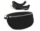 Bauchtasche | Cross Body Bag | Wildleder | schwarz - Roo's Gift Shop