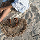 Beige Umhängetasche mit Fransen Strandtasche Einkaufstasche SUMBAWA - Roo's Gift Shop