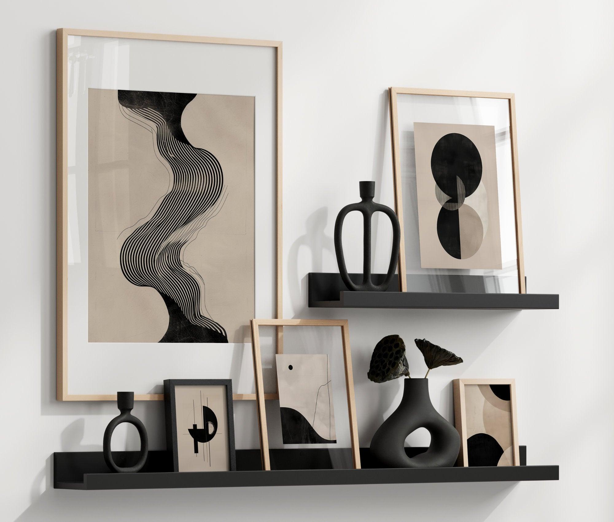 Boho Poster | Abstrakte Kunst | Japandi Style | digitaler download - Roo's Gift Shop