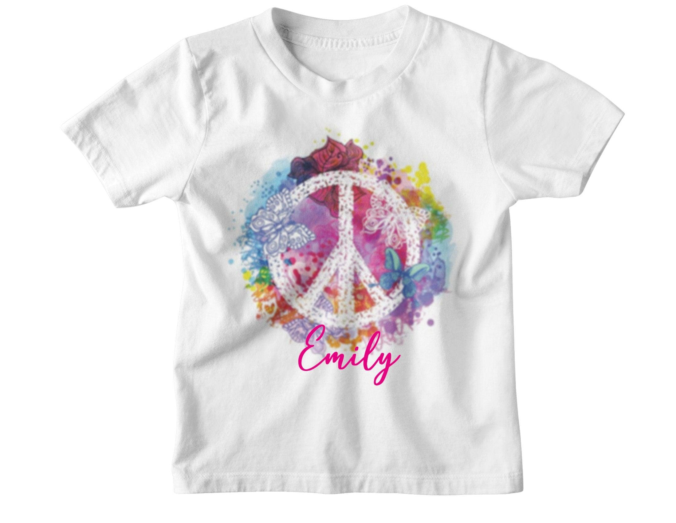 Bügelbild | mit Namen | personalisiert | Peacezeichen - Roo's Gift Shop