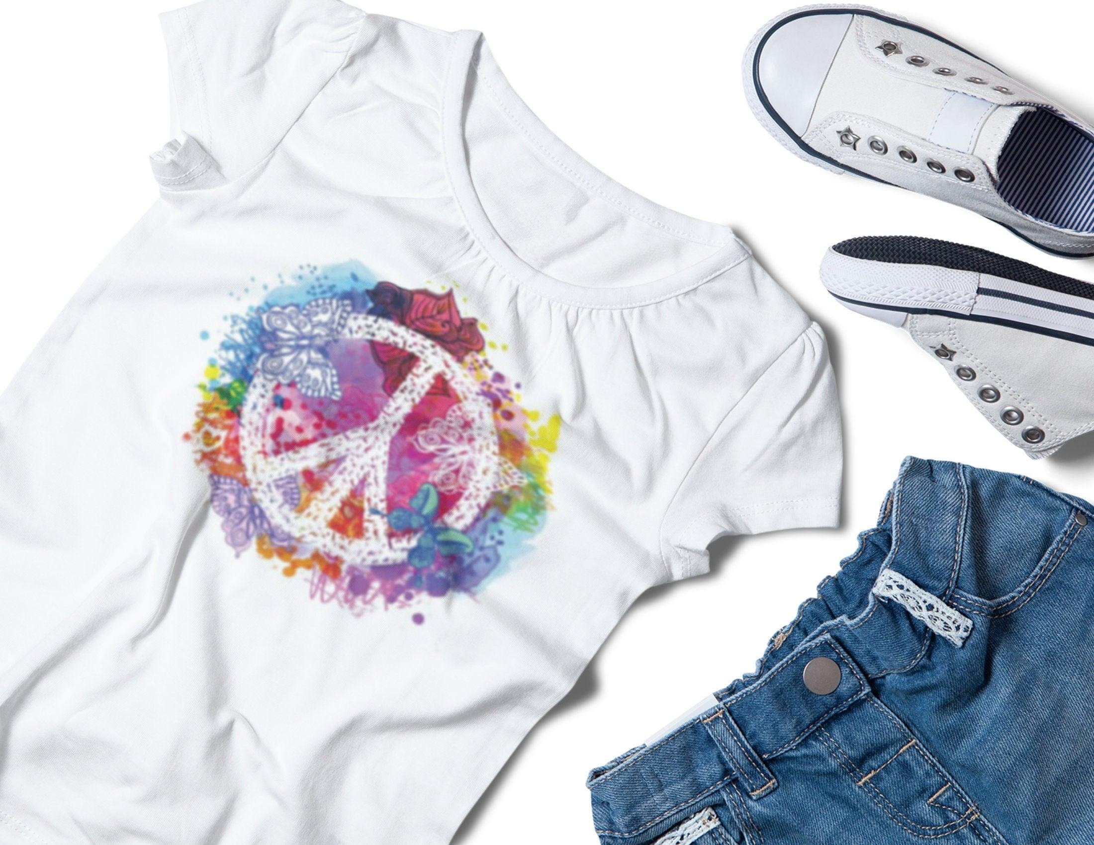 Bügelbild | mit Namen | personalisiert | Peacezeichen - Roo's Gift Shop