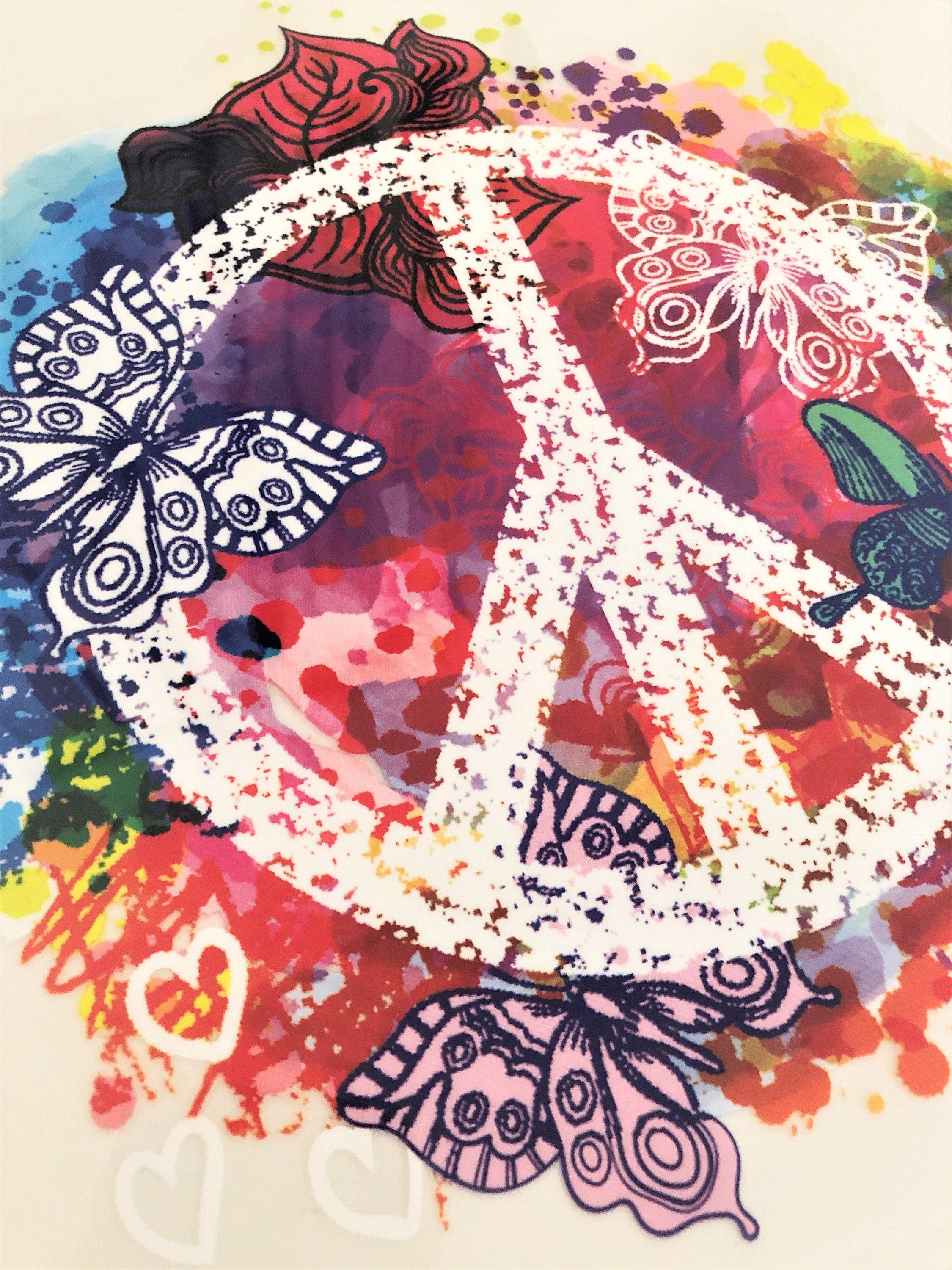 Bügelbild | mit Namen | personalisiert | Peacezeichen - Roo's Gift Shop