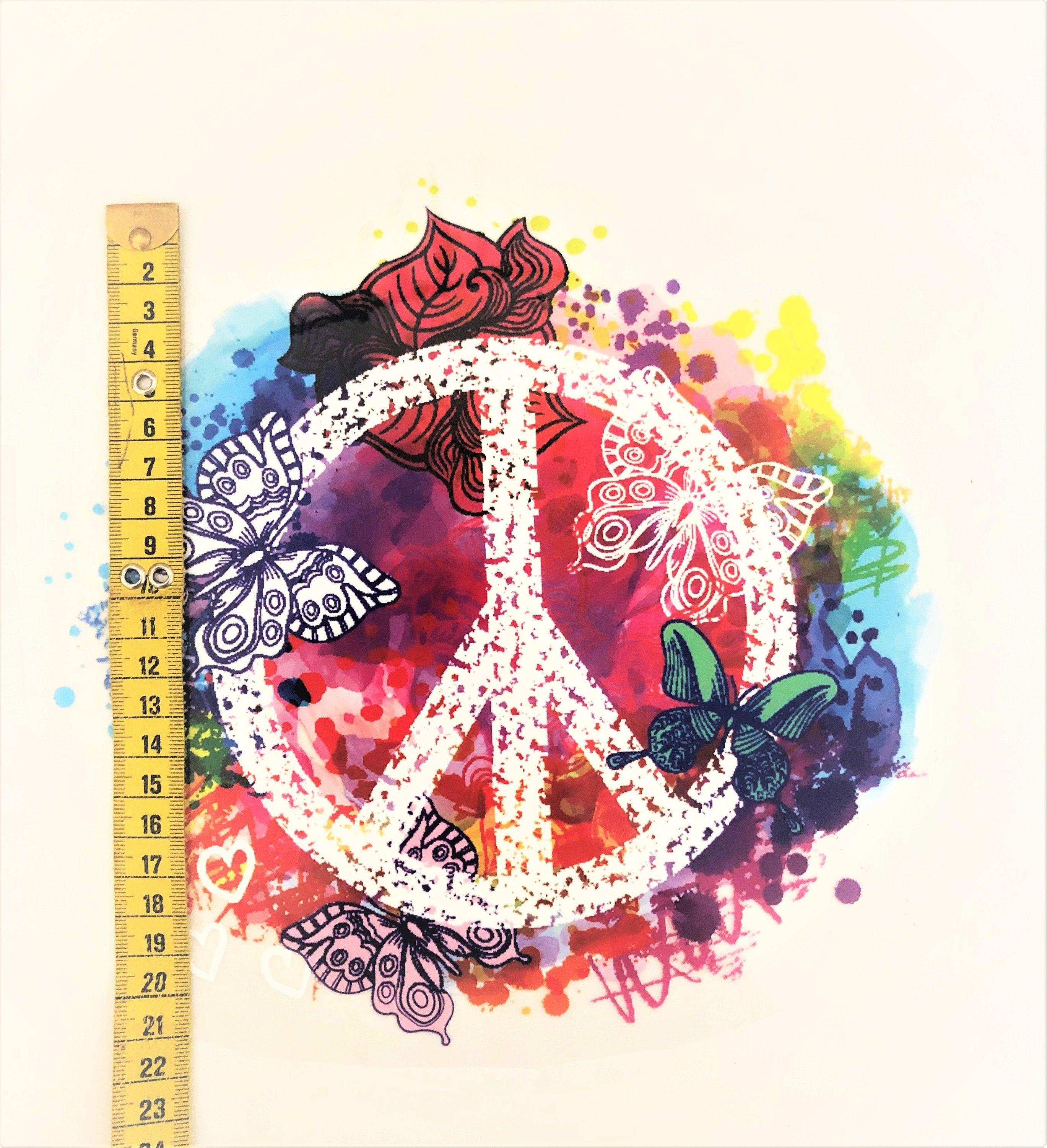 Bügelbild | mit Namen | personalisiert | Peacezeichen - Roo's Gift Shop