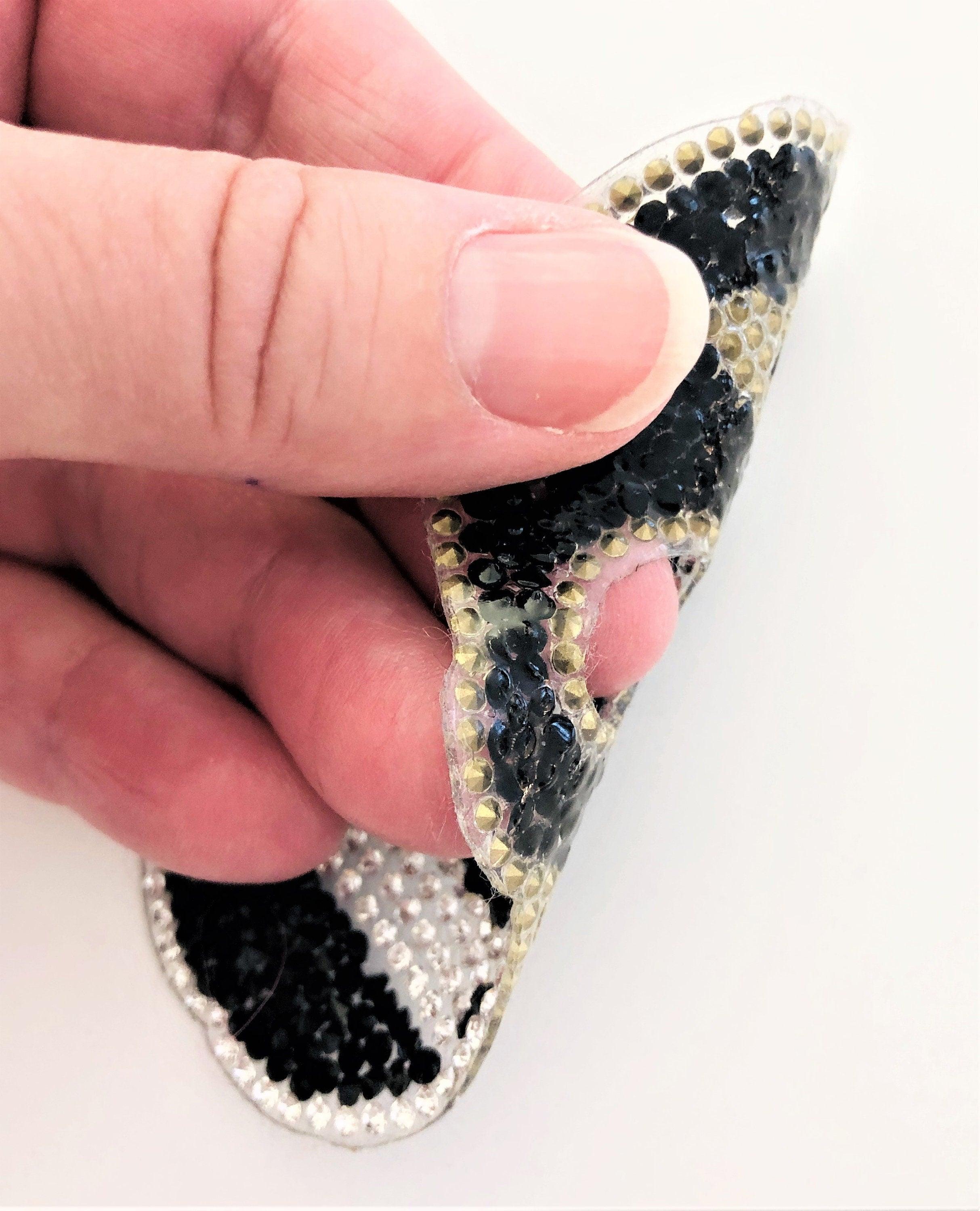 Bügelbild Strass | Patch Hotfix | schwarzer Totenkopf - Roo's Gift Shop