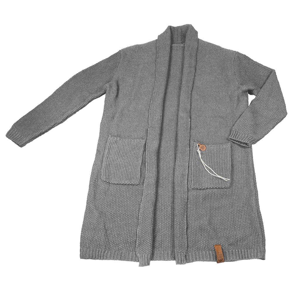 Cardigan Noor in Grau | Strickjacke silbergrau - Roo's Gift Shop