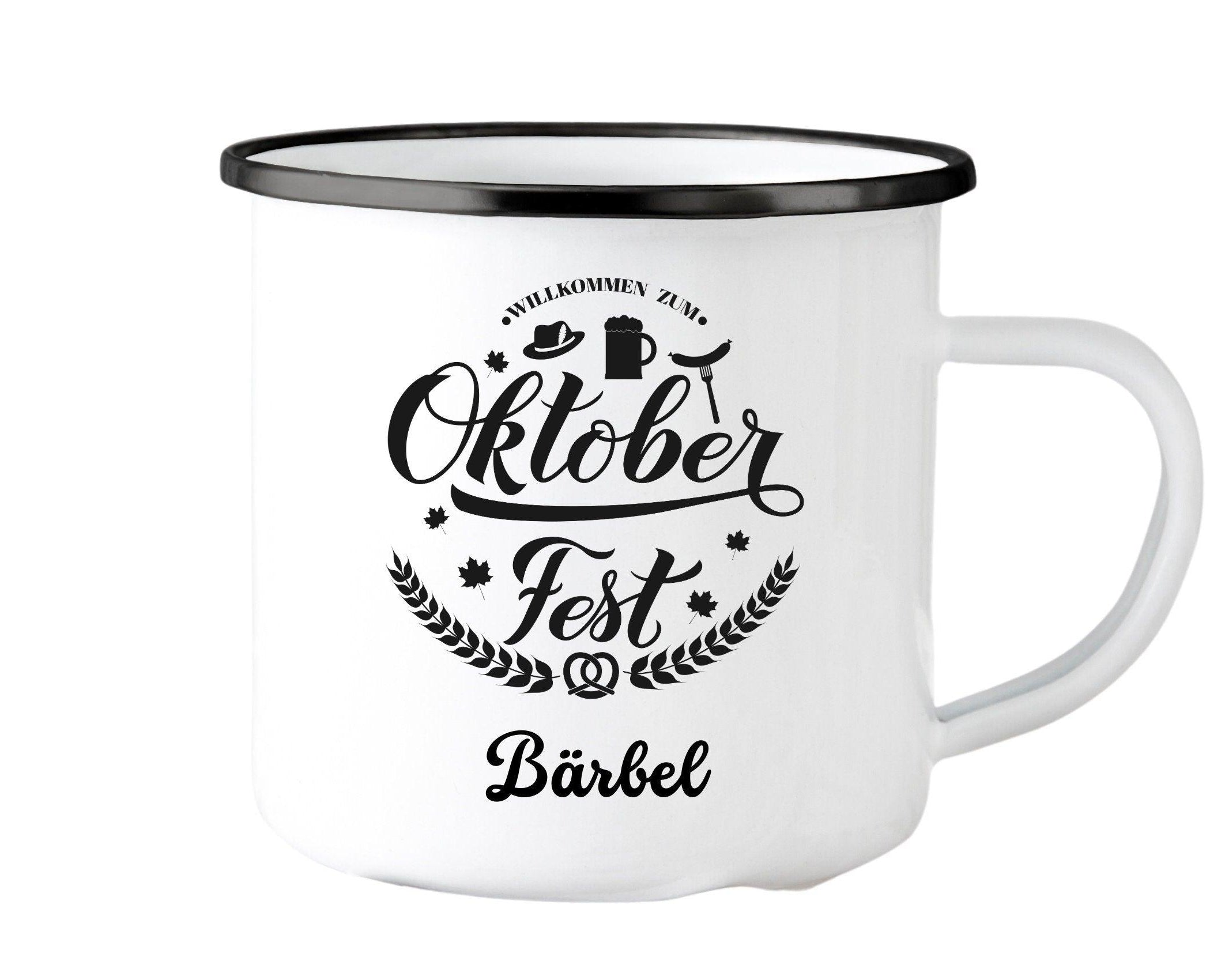 Emaille Tasse | Oktoberfest | personalisiert - Roo's Gift Shop