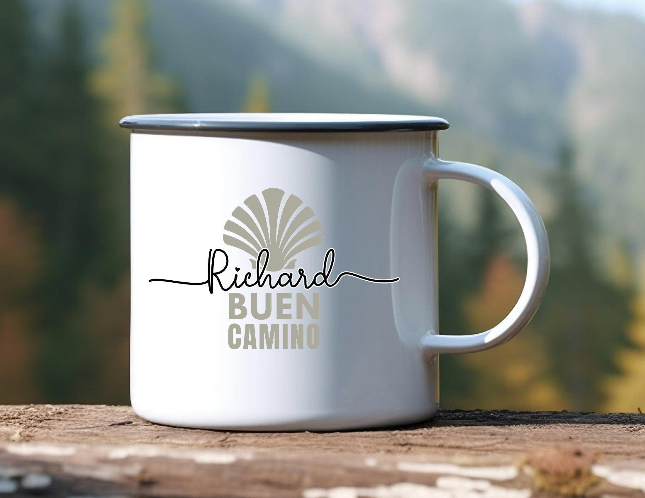 Emaille Tasse | Personalisiert | Buen Camino | Jakobsweg Pilgertasse - Roo's Gift Shop