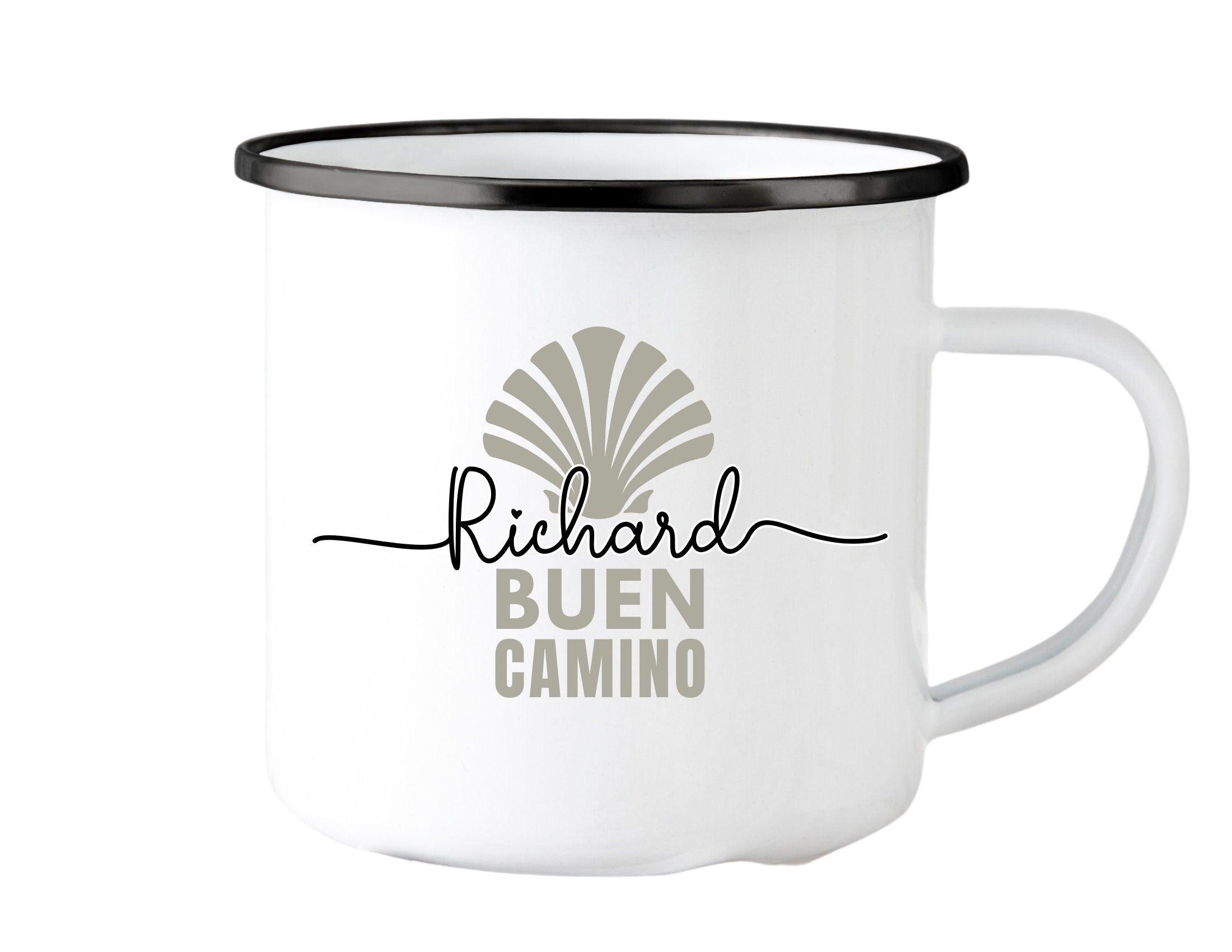 Emaille Tasse | Personalisiert | Buen Camino | Jakobsweg Pilgertasse - Roo's Gift Shop
