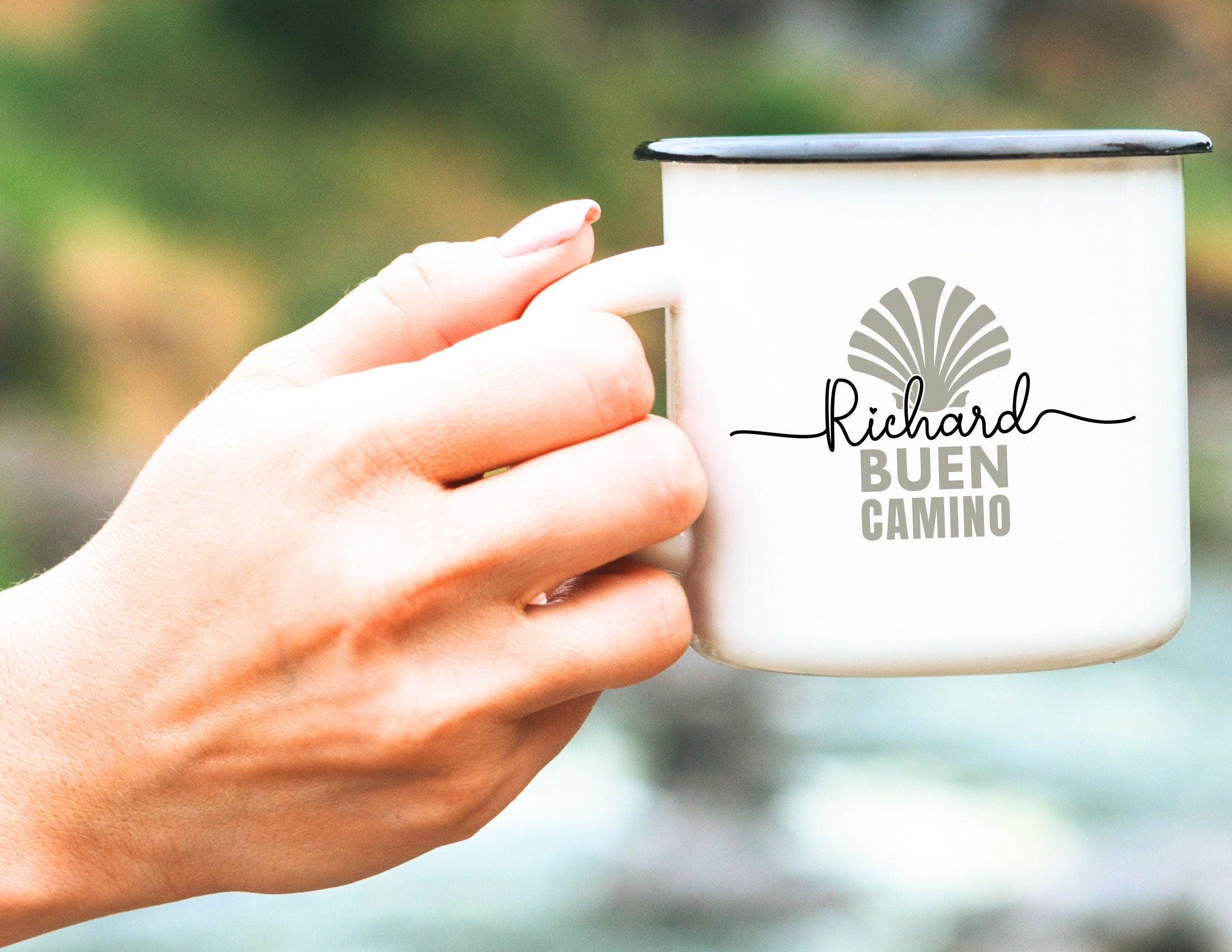 Emaille Tasse | Personalisiert | Buen Camino | Jakobsweg Pilgertasse - Roo's Gift Shop