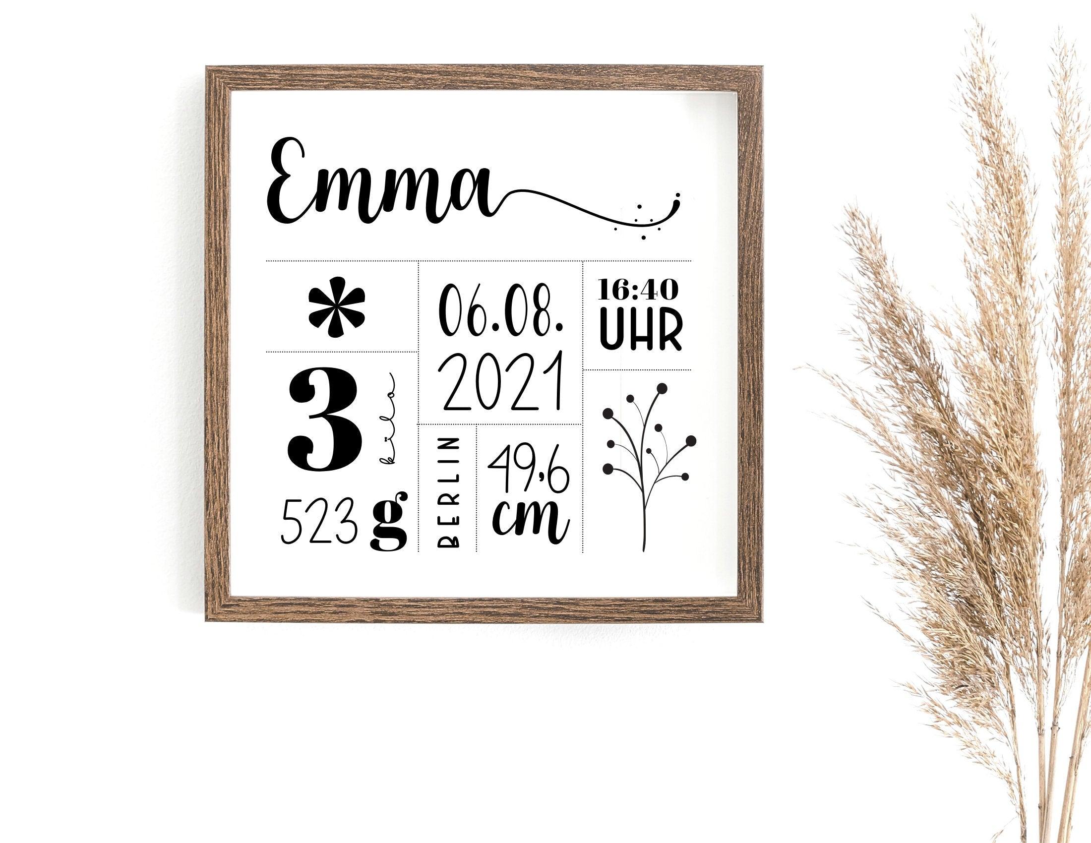 Geburtsposter | Taufgeschenk | personalisiert | Name | Bild Baby Geschenk - Roo's Gift Shop