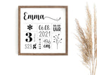 Geburtsposter | Taufgeschenk | personalisiert | Name | Bild Baby Geschenk - Roo's Gift Shop