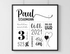 Geburtsposter | Taufgeschenk | personalisiert | Name | Bild Baby Geschenk - Roo's Gift Shop