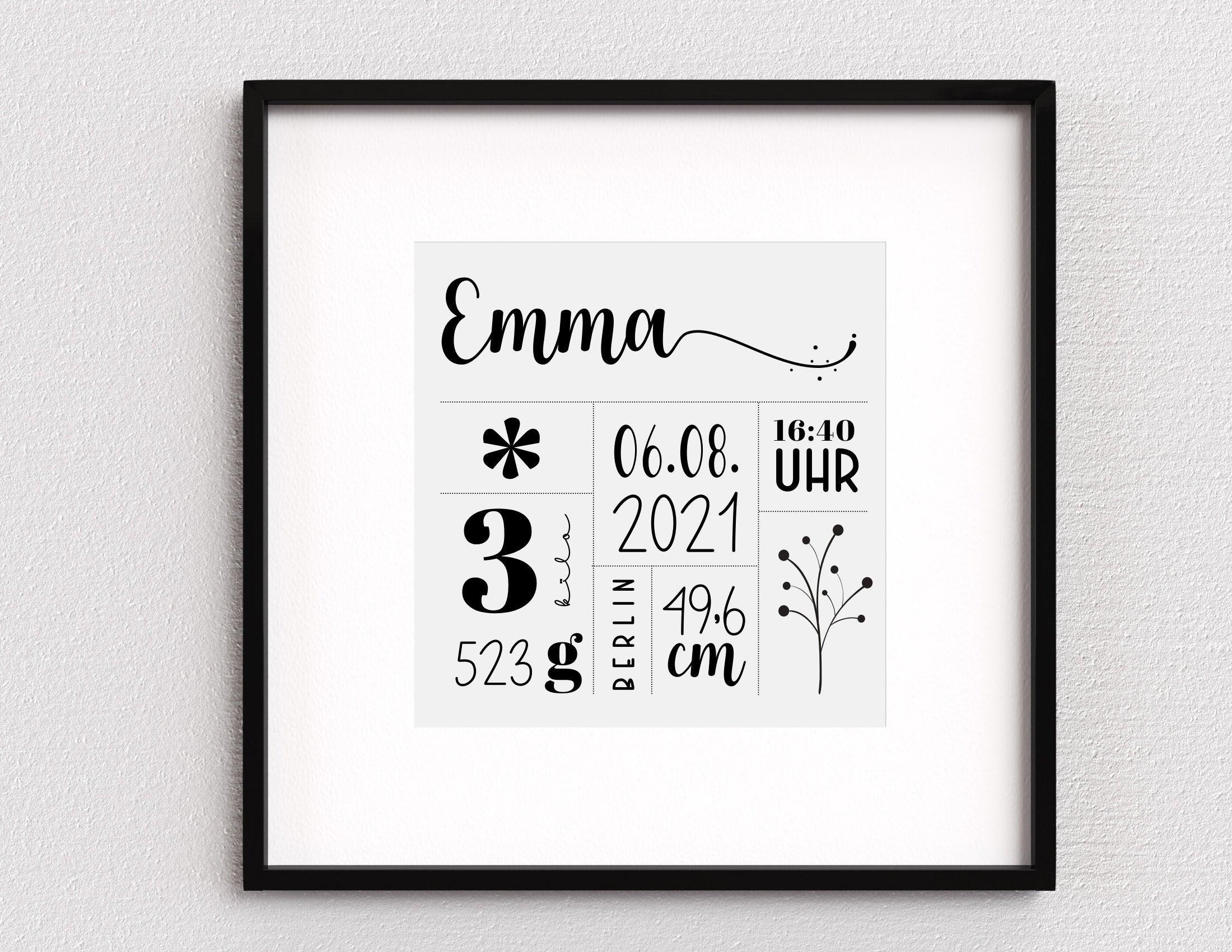 Geburtsposter | Taufgeschenk | personalisiert | Name | Bild Baby Geschenk - Roo's Gift Shop