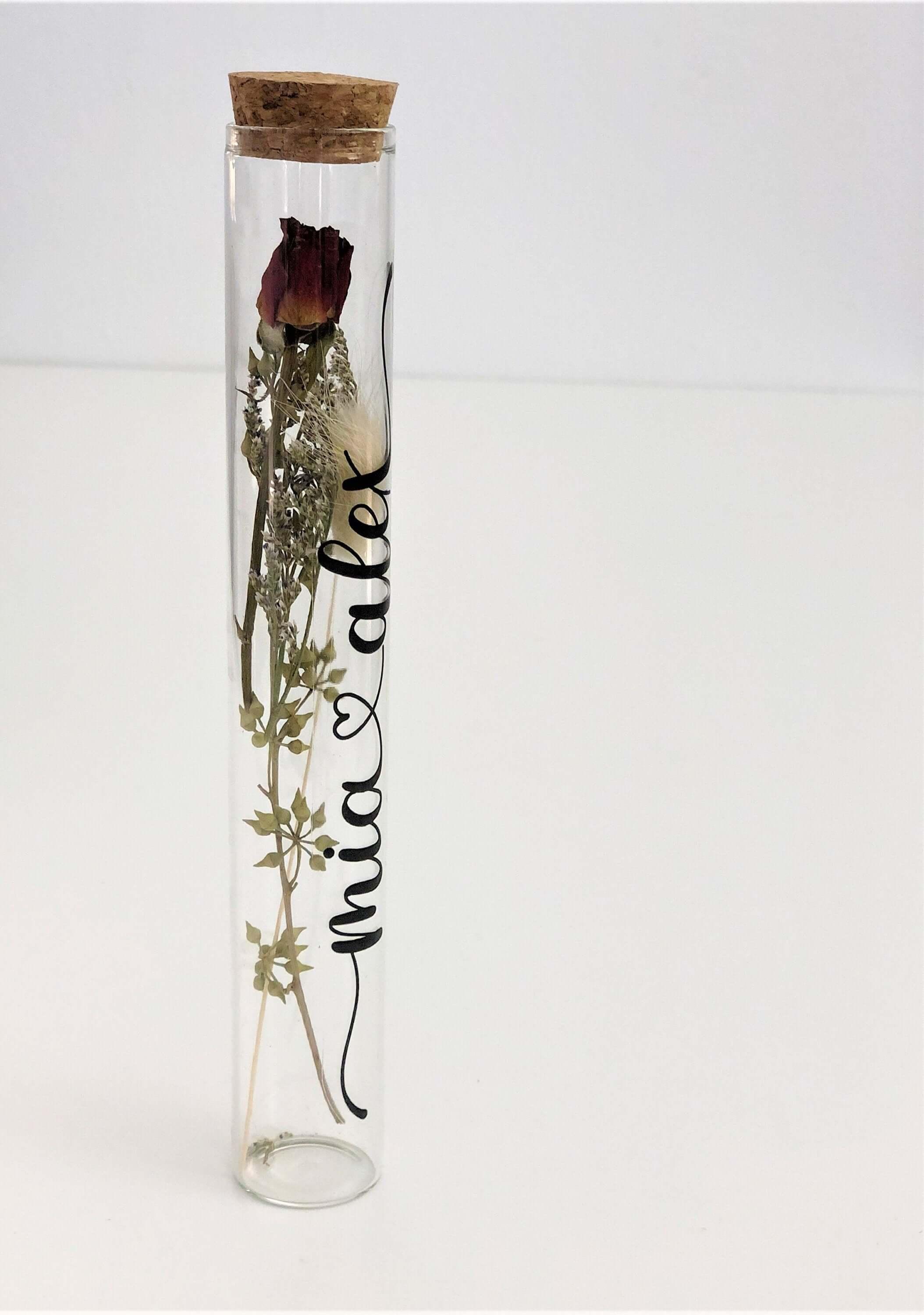 Glasflasche Trockenblumen | Geschenk Hochzeit Geld - Roo's Gift Shop