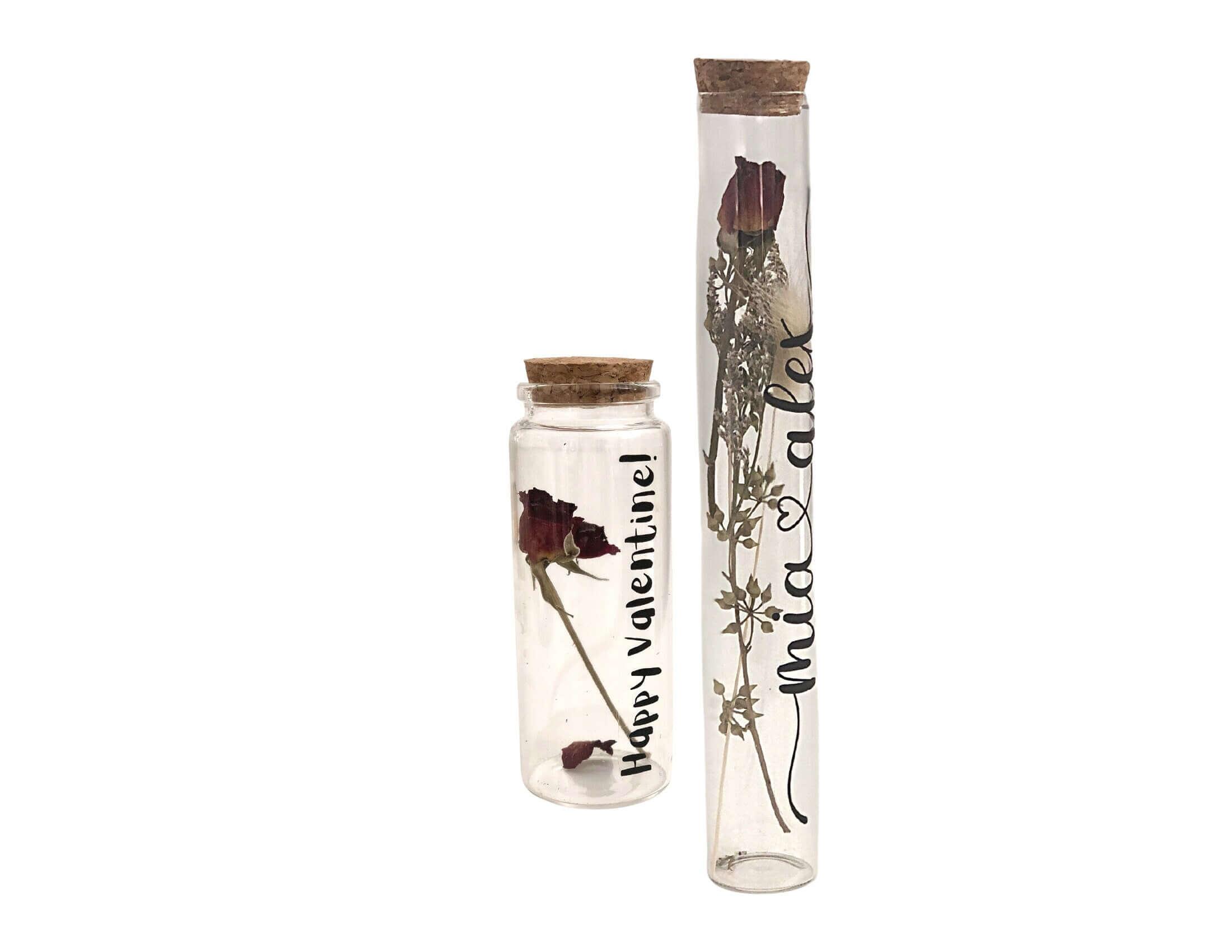 Glasflasche Trockenblumen | Geschenk Hochzeit Geld - Roo's Gift Shop