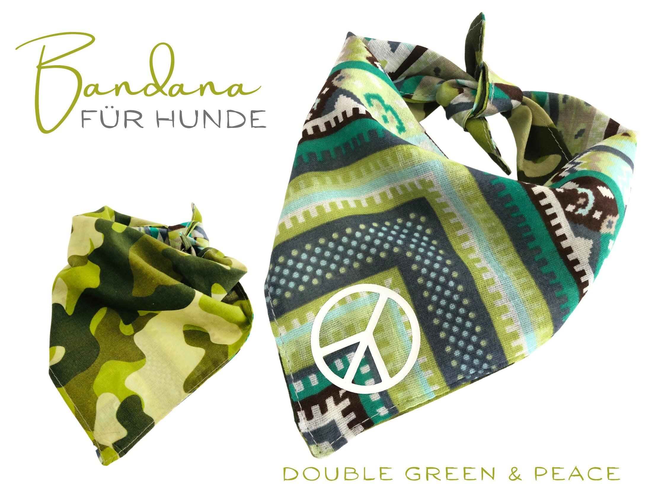 Grünes Wende Hunde Halstuch | Bandana | Dreieckstuch | Gr. S - Roo's Gift Shop