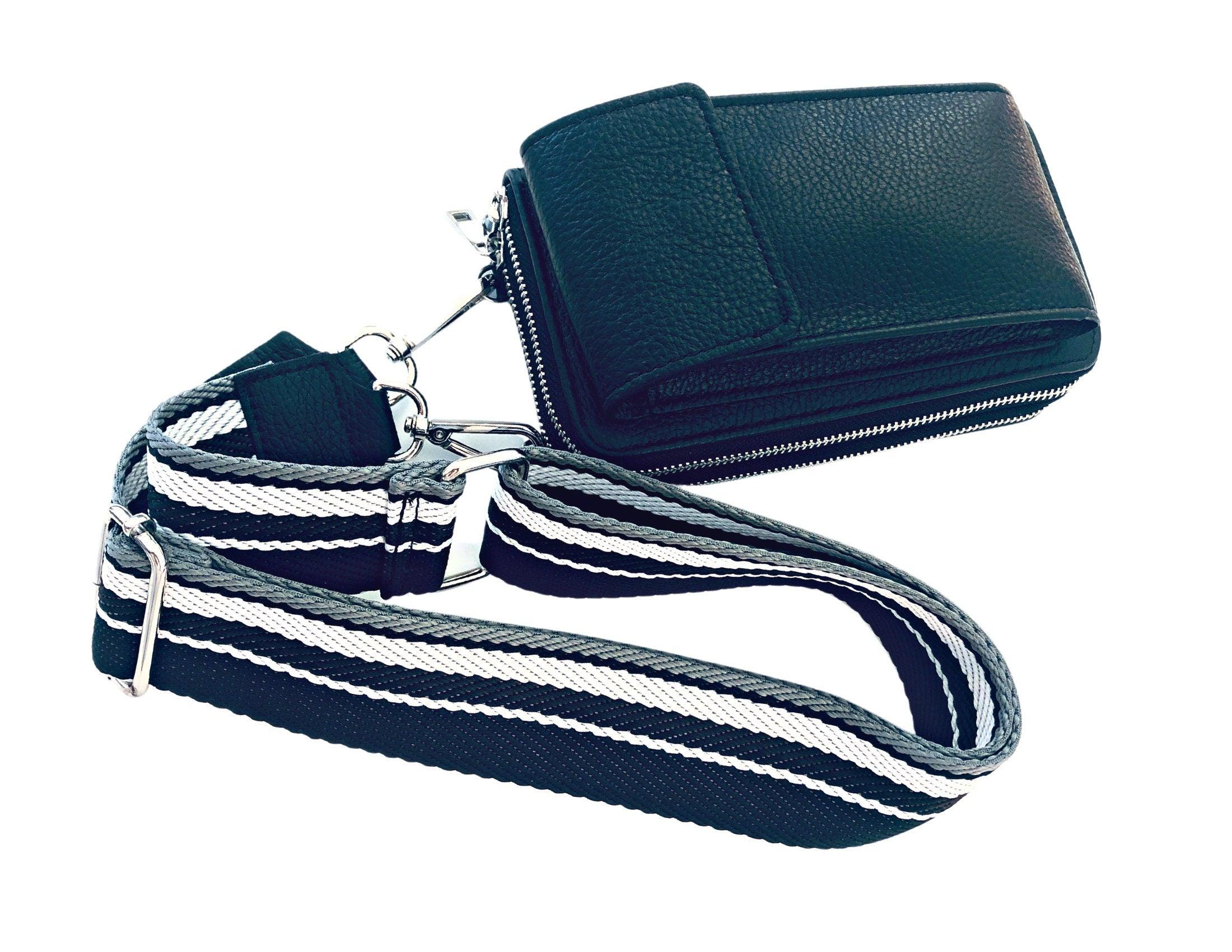 Handyportemonnaie | Doppelt | Echt Leder | schwarz - Roo's Gift Shop