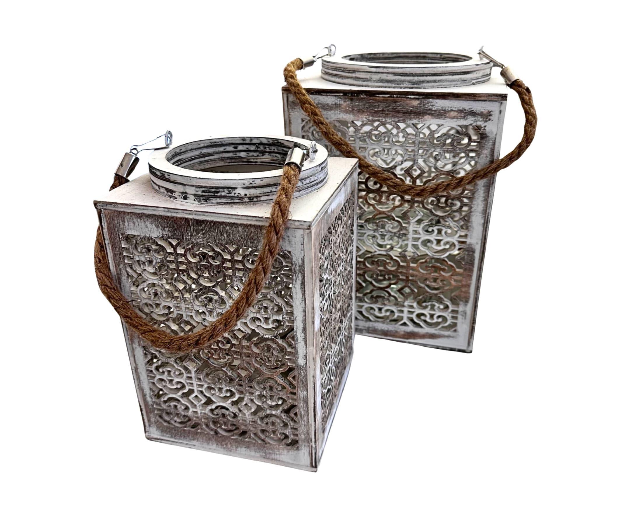 Holzlaterne | Vintage Shabby | marokkanischer Style - Roo's Gift Shop