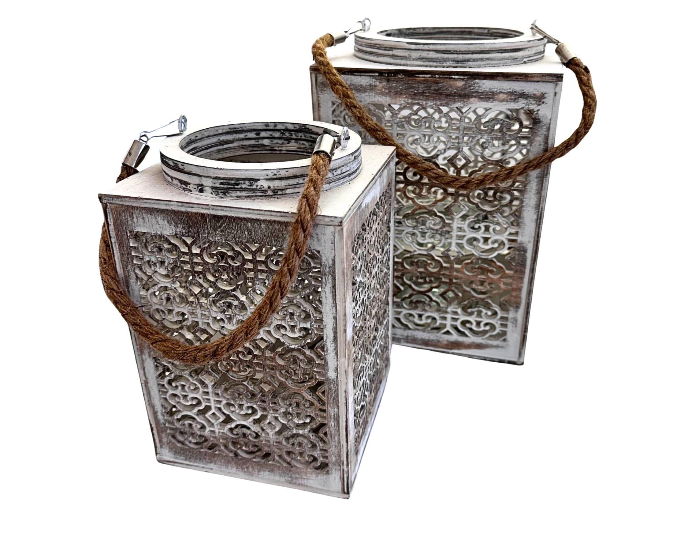 Holzlaterne | Vintage Shabby | marokkanischer Style - Roo's Gift Shop