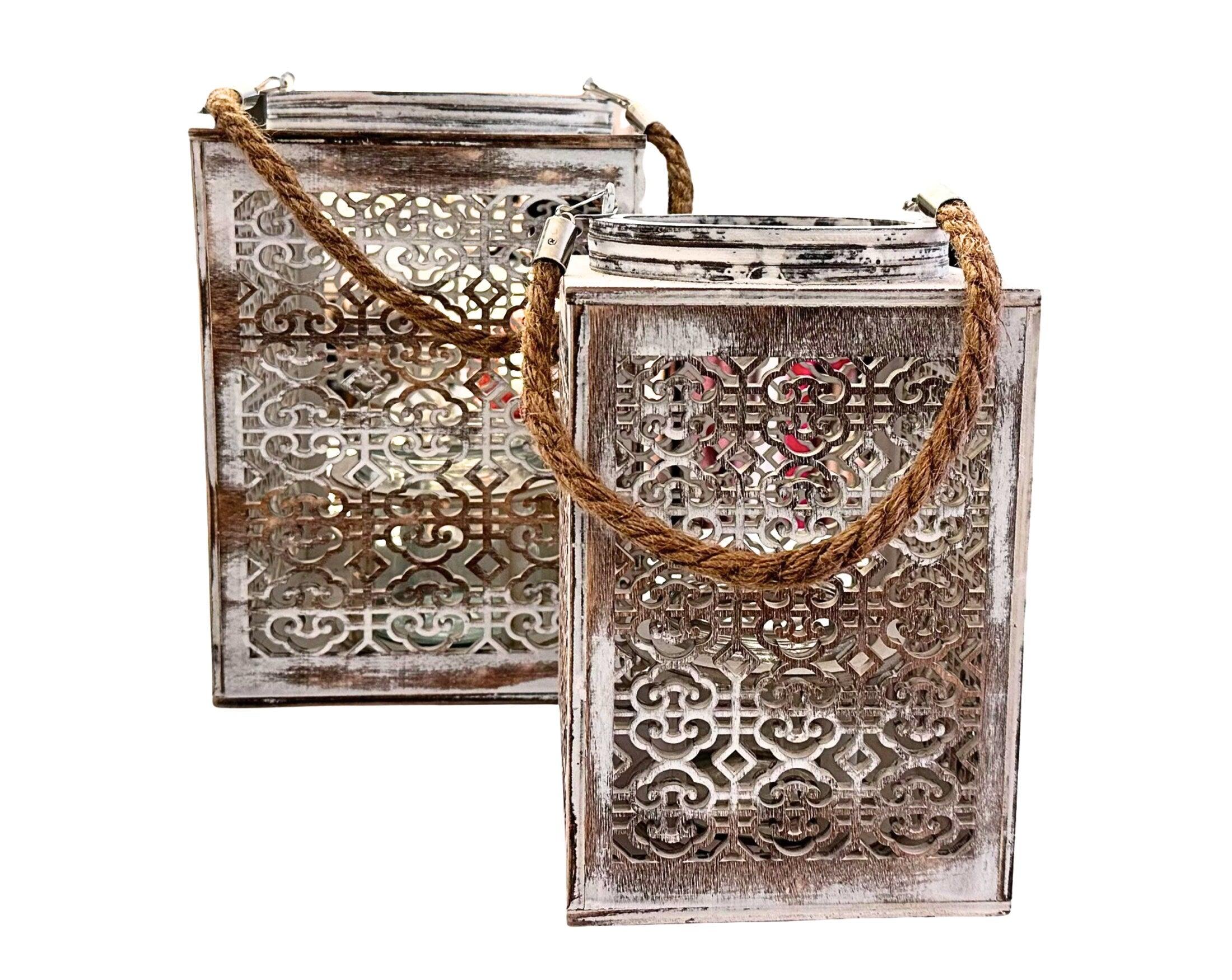 Holzlaterne | Vintage Shabby | marokkanischer Style - Roo's Gift Shop