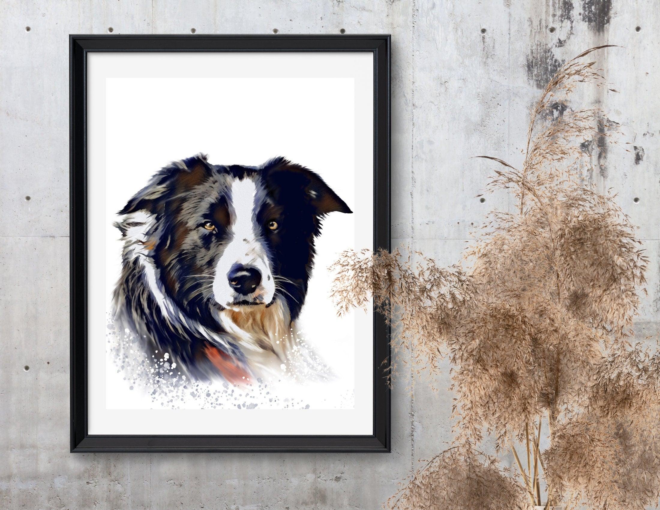 Hunde Portrait | Rahmen | Tierportrait nach Foto - Roo's Gift Shop