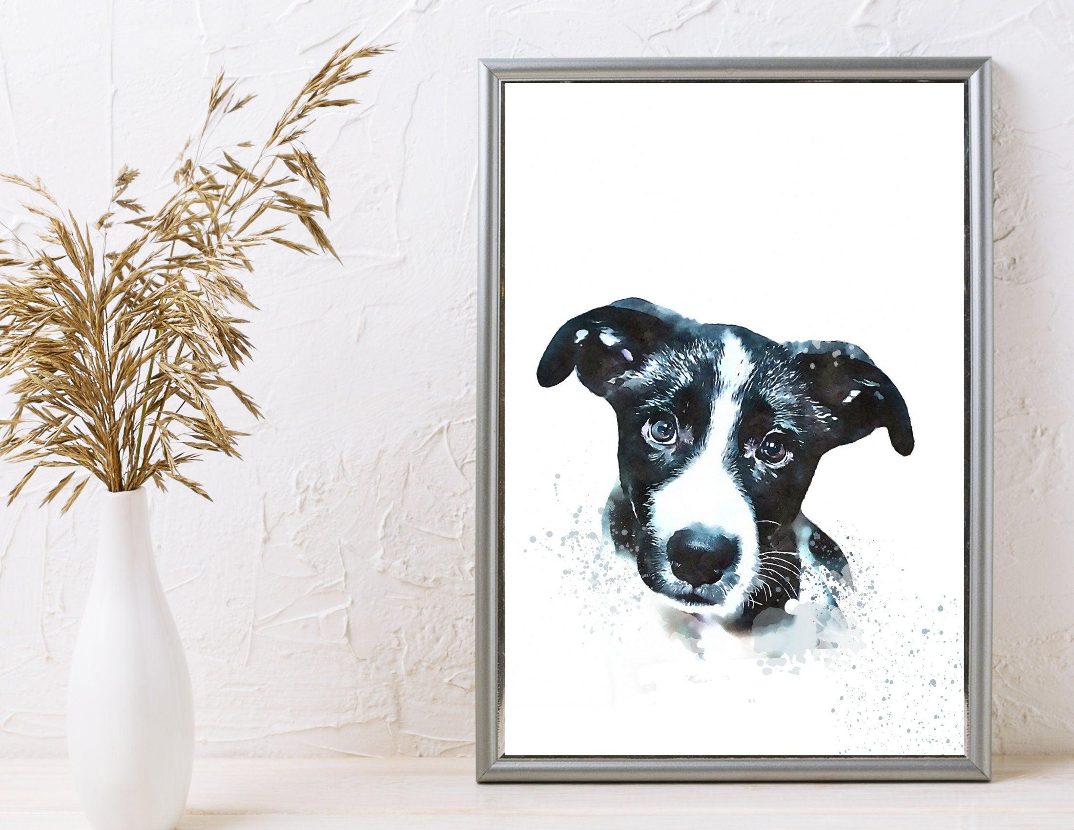 Hunde Portrait | Rahmen | Tierportrait nach Foto - Roo's Gift Shop