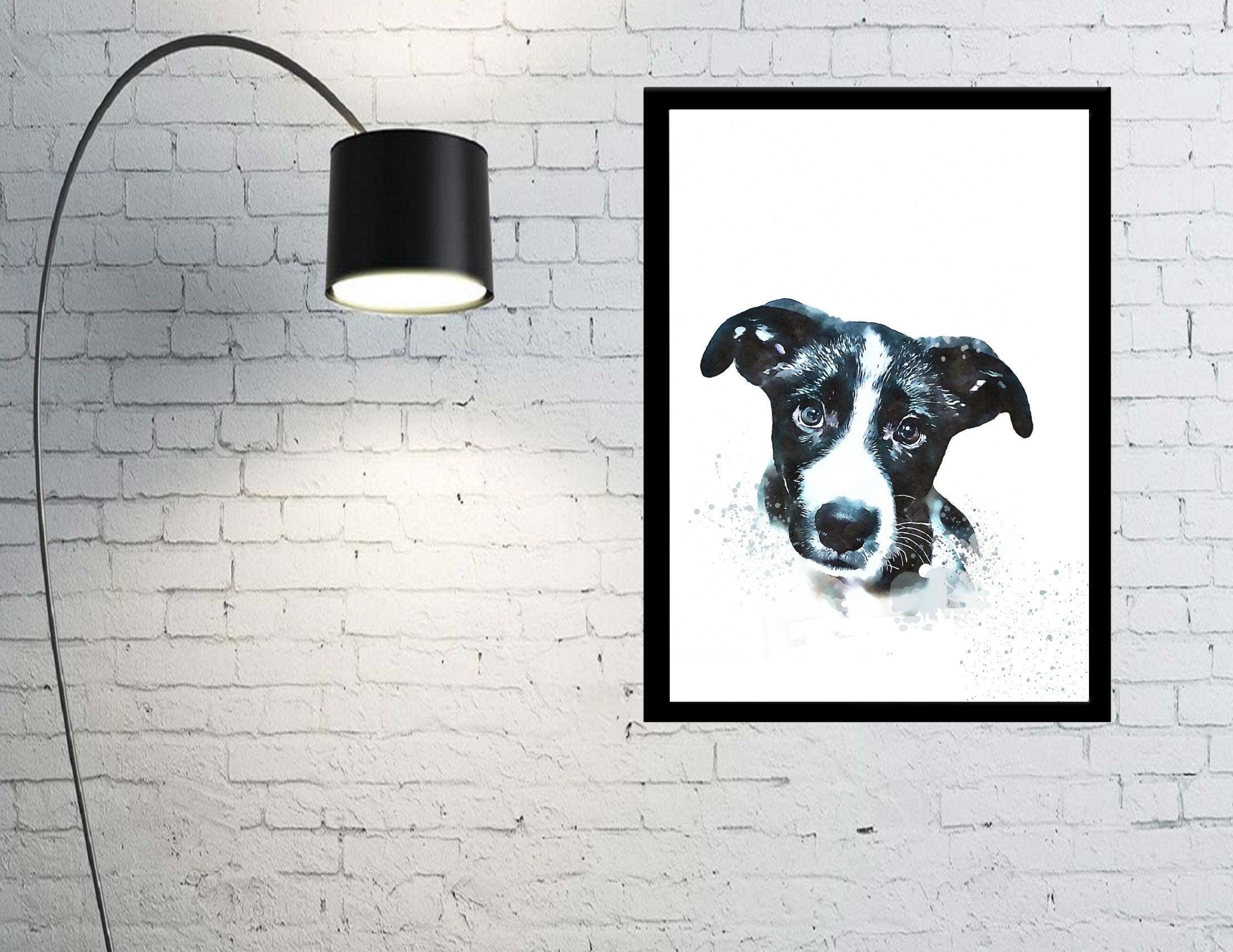 Hunde Portrait | Rahmen | Tierportrait nach Foto - Roo's Gift Shop
