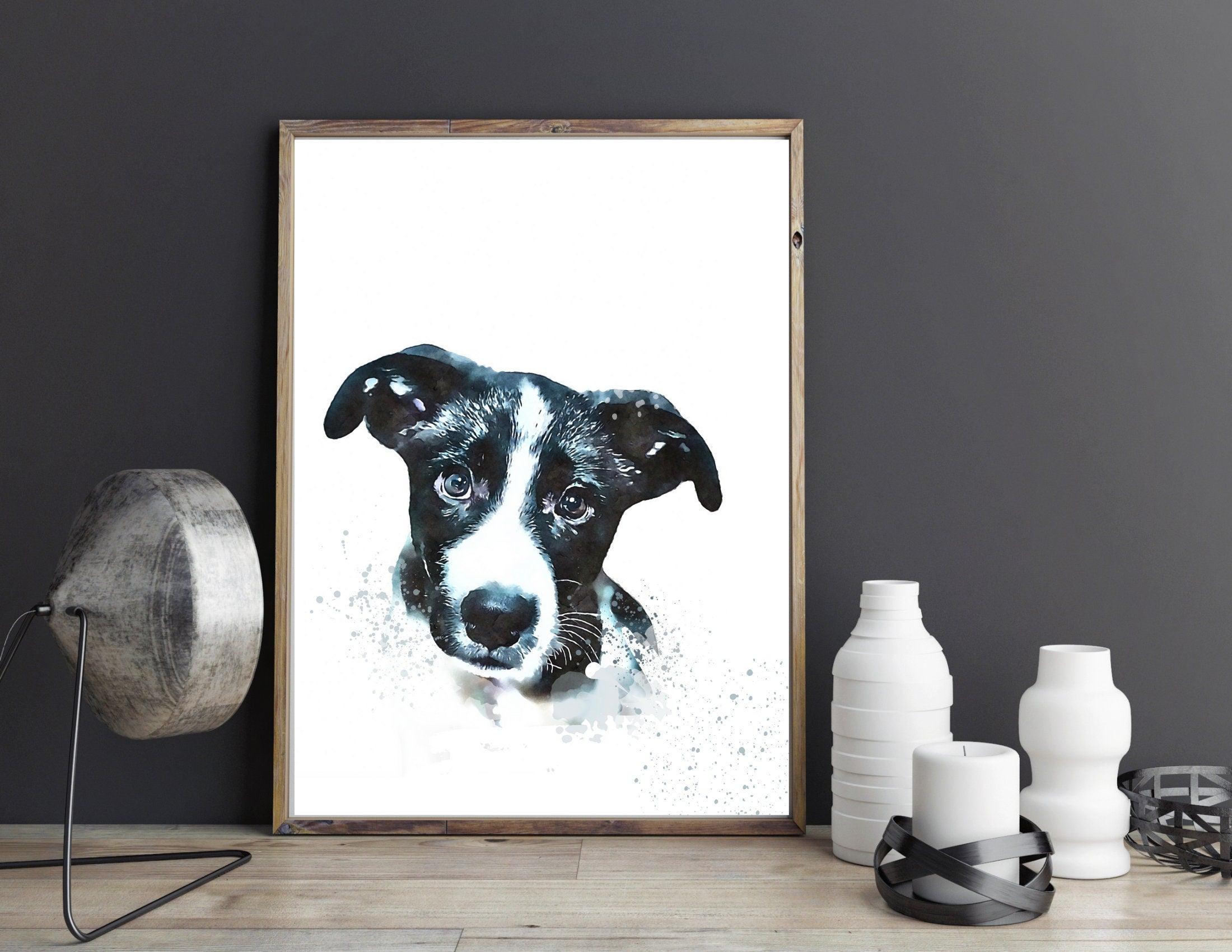 Hunde Portrait | Rahmen | Tierportrait nach Foto - Roo's Gift Shop