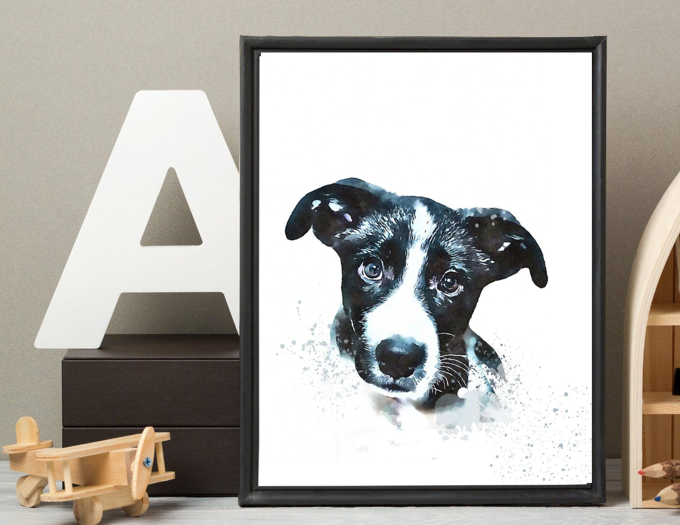 Hunde Portrait | Rahmen | Tierportrait nach Foto - Roo's Gift Shop