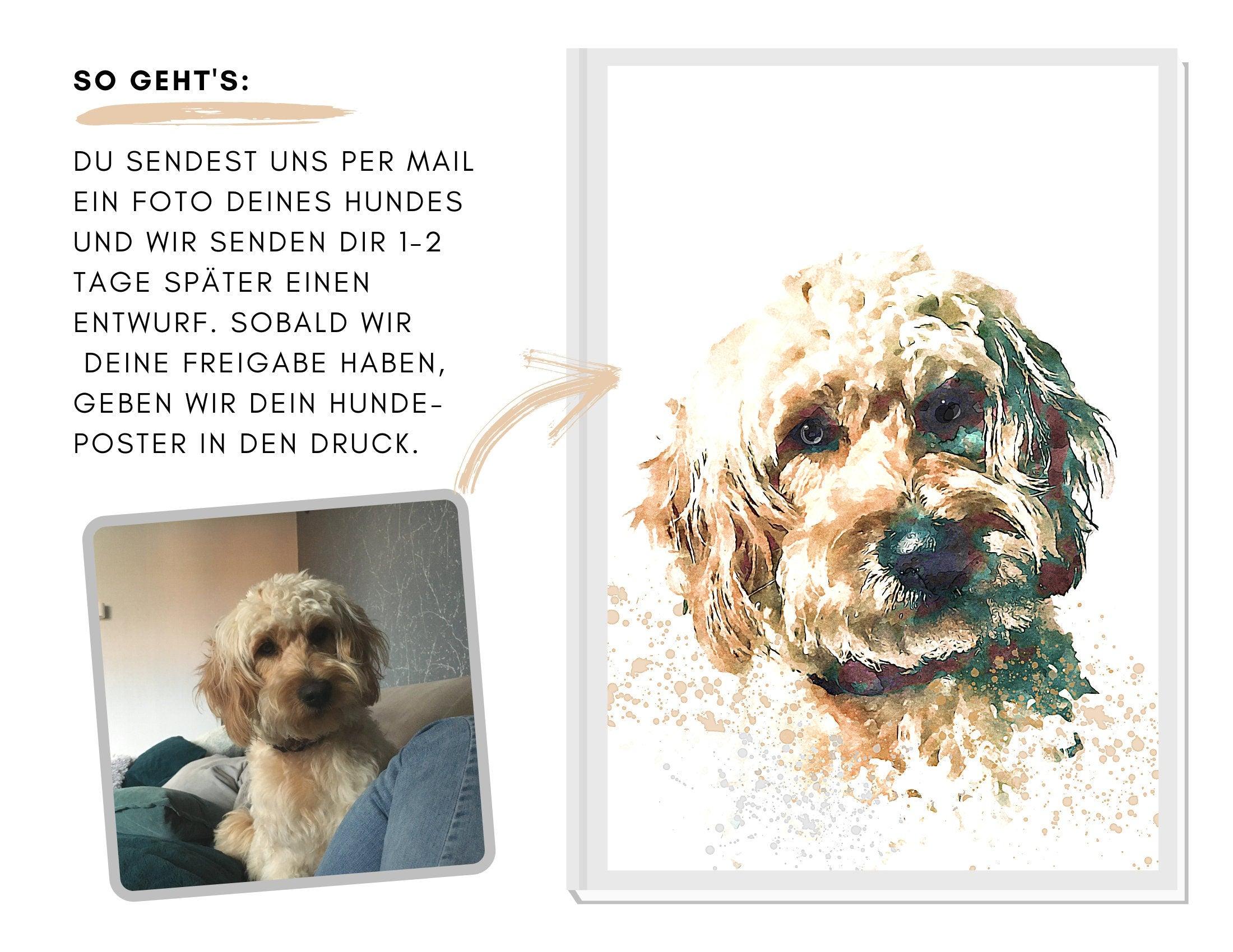 Hunde Portrait | Rahmen | Tierportrait nach Foto - Roo's Gift Shop