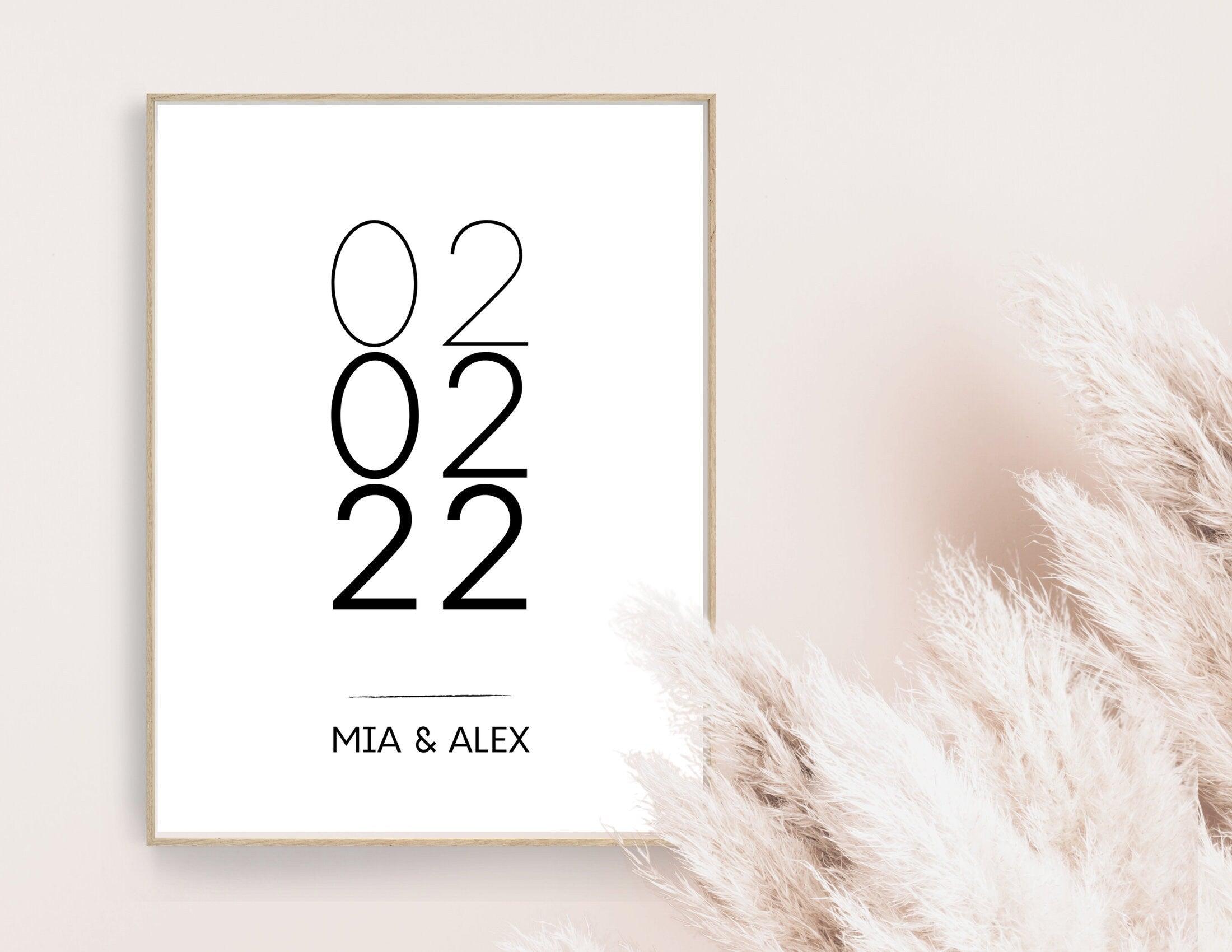 Poster Hochzeit | Personalisierung | Namen & Termin - Roo's Gift Shop