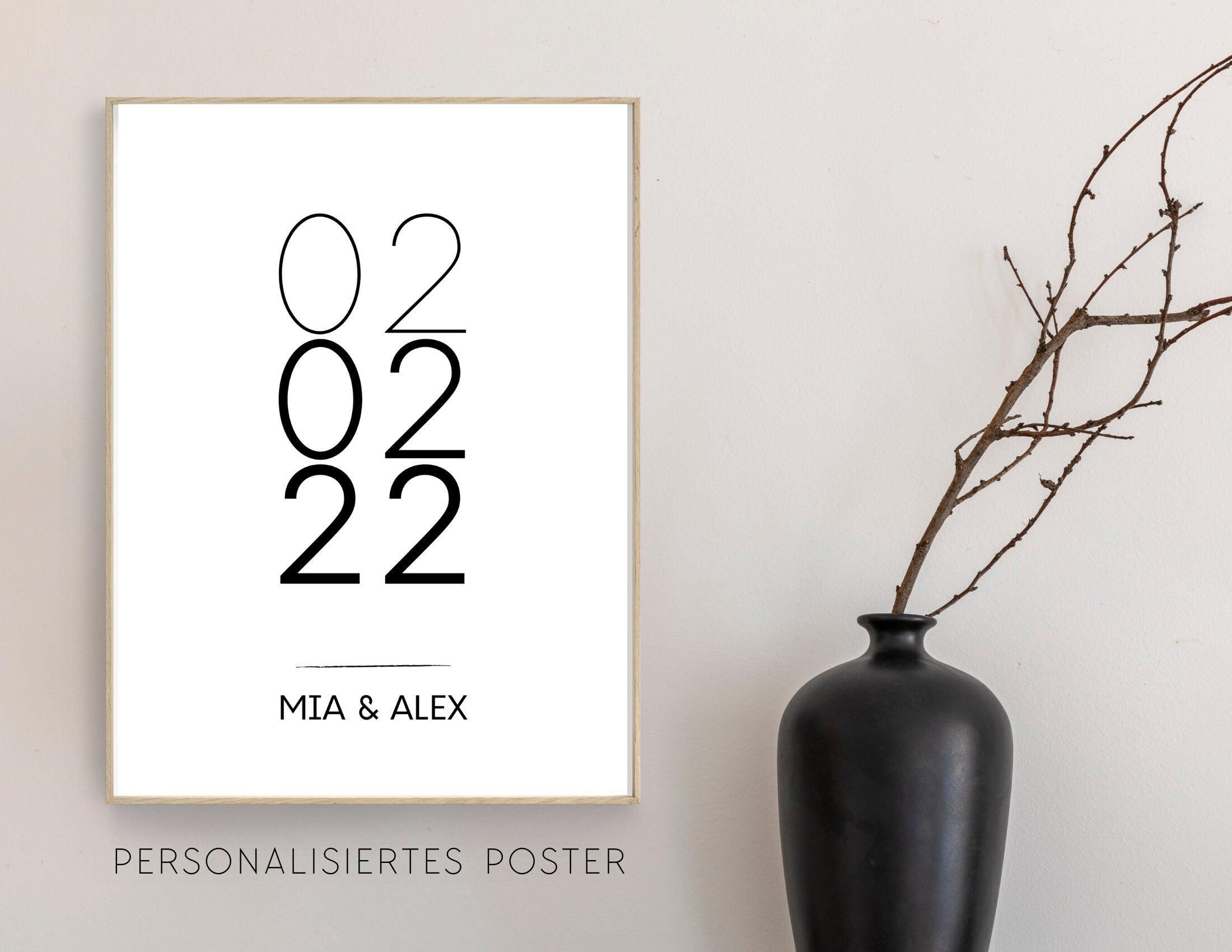 Poster Hochzeit | Personalisierung | Namen & Termin - Roo's Gift Shop