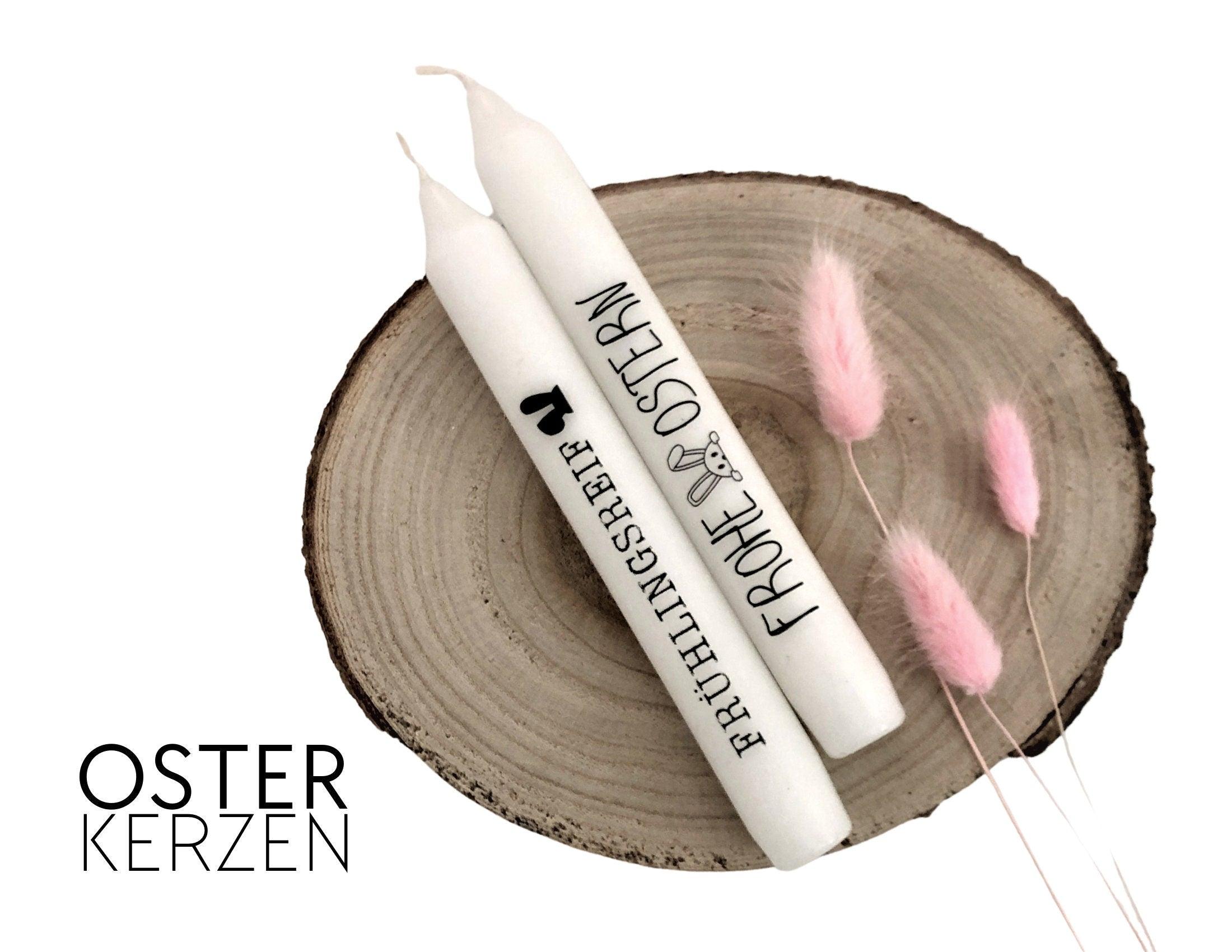 Oster Kerzen mit Botschaft | zwei Stabkerzen Ostern - Roo's Gift Shop